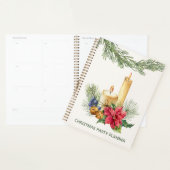 Poinsettia, bougies, pin, cloches fête de Noël (Devant avec enveloppe)