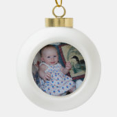 Poinsettia boule en céramique et cloches avec une  (Devant)