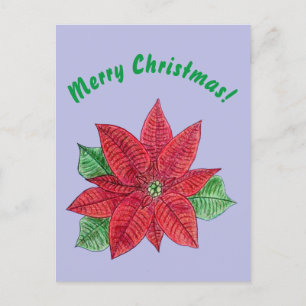 Poinsettia - Briefkaart met prettige kerst - laven