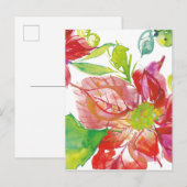 Poinsettia | Bright Neon Briefkaart (Voorkant / Achterkant)