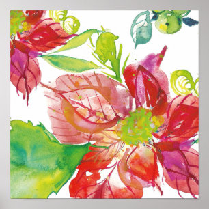  Poinsettia   Bright Neon Poster