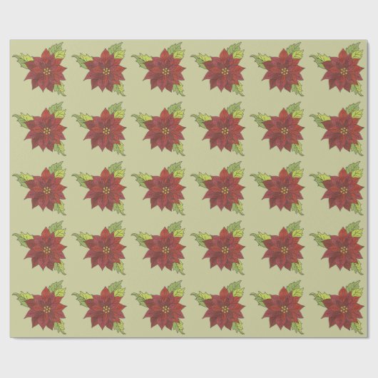 Poinsettia Cadeaupapier (Vlak)