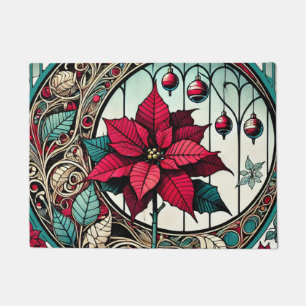 Poinsettia Christmas Flower Deurmat