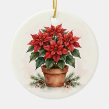 Poinsettia Christmas Plant Gift Watercolor Terraco