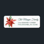 Poinsettia Christmas Retours Adresse Étiquettes<br><div class="desc">Ces étiquettes de adresse adorables et festifs sont parfaits pour votre envoi de vacances!</div>