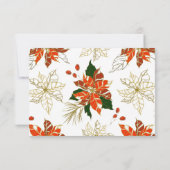 Poinsettia Citrus Gold Winter Wedding RSVP (Dos)