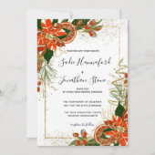 Poinsettia Citrus moderne Invitation de mariage hi (Devant)