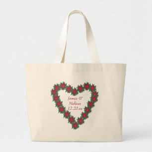 Poinsettia Coeur Sacs fourre-tout Mariages de Noël