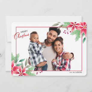 Poinsettia Corners Foto Kerstkaart