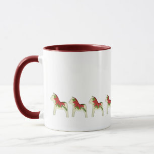 Poinsettia Dala Horse Cidre Chaud Mug