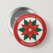 Poinsettia Day, rode bloem Ronde Button 7,6 Cm (Voorkant /achterkant)