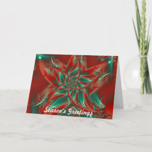 Poinsettia, de Groeten van het Seizoen Feestdagen Kaart