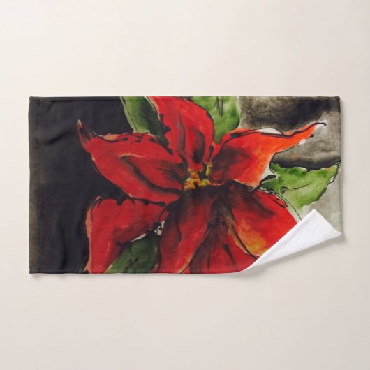 Poinsettia de Noël (Serviette à main)