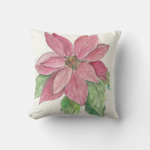 Poinsettia design sur un oreiller