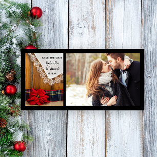 Poinsettia en Pset Winter Wedding Save the Date