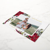 Poinsettia en sparrenbladeren vrolijke feestdagen  (Gedraaid)