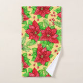 Poinsettia en waterverf van holbessen bad handdoek (Handdoek)