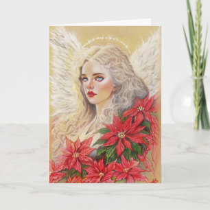 Poinsettia Engel Kaart