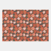 Poinsettia Envelopper le papier ensemble de 3 feui (Devant)