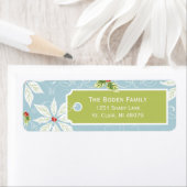 Poinsettia | Étiquettes de adresse de vacances ble (En situation)