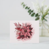 Poinsettia Fairy Briefkaart (Staand voorkant)