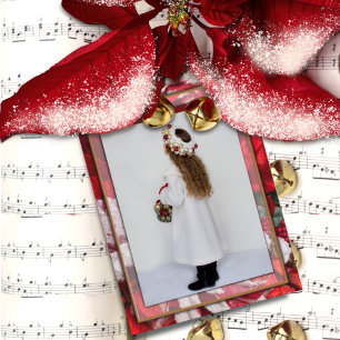 Poinsettia Familie Foto Briefkaart