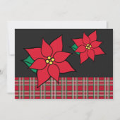 Poinsettia fêtes de Noël Invitations (Devant)