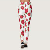 Poinsettia Fleurs de Noël Leggings (Dos)