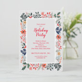 Poinsettia Fleurs d'hiver Invitations de vacances (Debout devant)