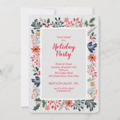 Poinsettia Fleurs d'hiver Invitations de vacances (Devant)