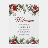 Poinsettia Floral Christmas Wedding Welcome (Recto)
