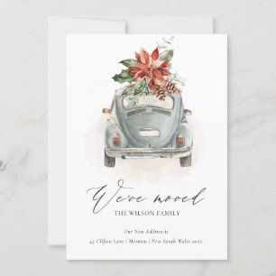 Poinsettia Floral kerstauto We hebben Kaart verpla