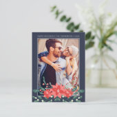 Poinsettia Floral Mistletoe | Carte de vacances ph (Debout devant)