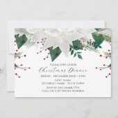 Poinsettia Floral Noël Dîner Invitation (Devant)