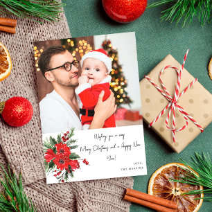 Poinsettia Floral Note Foto van Kerstmis of feestd