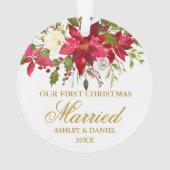 Poinsettia Floral Or Premier Noël Marié (dos)