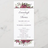 Poinsettia Floral Wedding | Scarlet Red Programma (Voorkant)