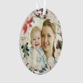 Poinsettia Floral Wreath Photo de Noël (devant)