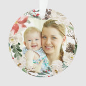 Poinsettia Floral Wreath Photo de Noël (devant)