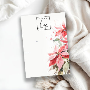 Poinsettia Florals Logo Oorbel Ketting Houder Visitekaartje