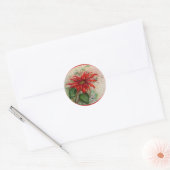 Poinsettia Flower Kerst sticker (Envelop)