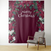 Poinsettia Flower kerstfoto Booth Backdrop Wandkleed (In situ)