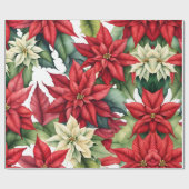 Poinsettia Flowers Cadeaupapier (Vlak)