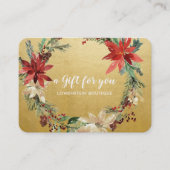 Poinsettia Flowers Faux Gold Foil Certificat cadea (Devant)