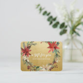 Poinsettia Flowers Faux Gold Foil Certificat cadea (Debout devant)