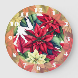 Poinsettia Flowers Grote Klok