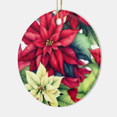 Poinsettia Flowers Keramisch Ornament (Links)