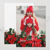 Poinsettia Foto Kerstkaart (Voorkant / Achterkant)