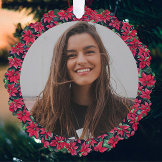 Poinsettia Framed Photo For Grandma Ornament Card Kaart