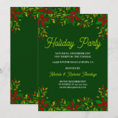 Poinsettia Garland Fête Invitation (Devant / Derrière)